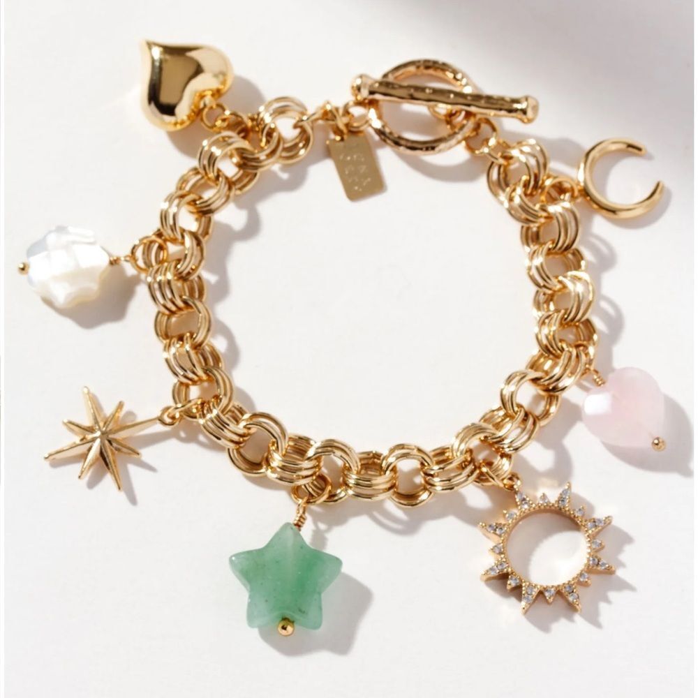 Luna Norte Sweet and Simple Gemstone Charm Bracelet